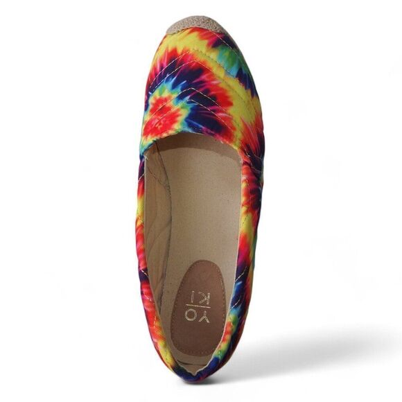 Yoki Juno Rainbow Tie Dye Espadrille Slip-on Flat Shoes Women's 9.5-10 - Picture 9 of 10